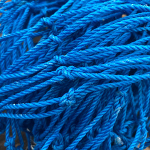 recycled Blue fishing net ghostnet ocean plastic